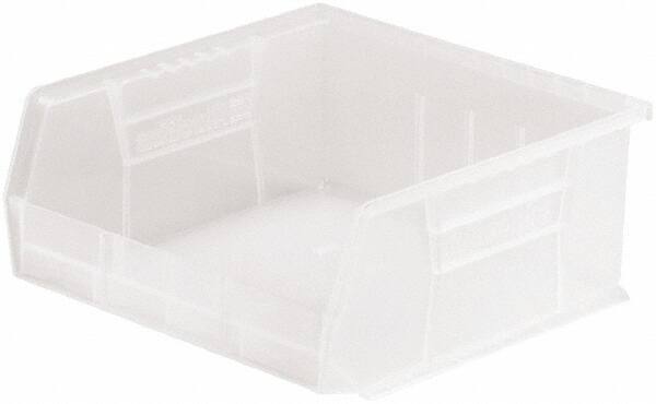 Akro-Mils - 50 Lb. Load Capacity, 10-7/8" Deep, Clear Polymer Hopper Stacking Bin - 5" High x 11" Wide x 10-7/8" Long - Apex Tool & Supply