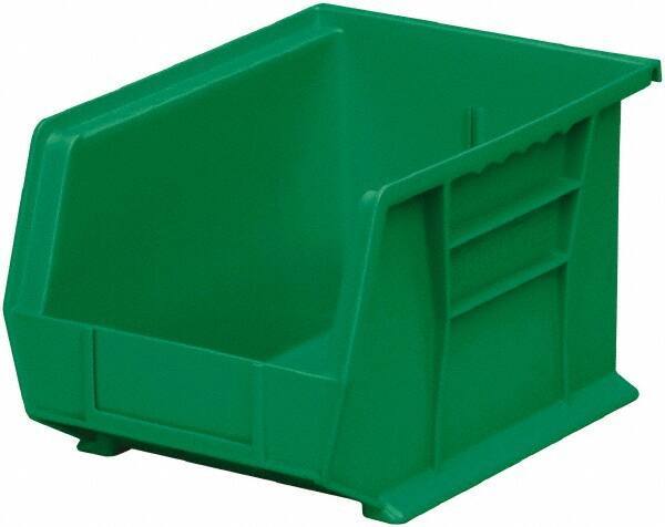 Akro-Mils - 50 Lb. Load Capacity, 10-3/4" Deep, Green Polymer Hopper Stacking Bin - 7" High x 8-1/4" Wide x 10-3/4" Long - Apex Tool & Supply