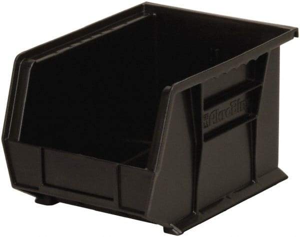 Akro-Mils - 50 Lb. Load Capacity, 10-3/4" Deep, Black Polymer Hopper Stacking Bin - 7" High x 8-1/4" Wide x 10-3/4" Long - Apex Tool & Supply