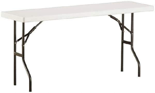 Ability One - 60" Long x 18" Wide x 29" High, Rectangular Folding Table - Platinum - Apex Tool & Supply