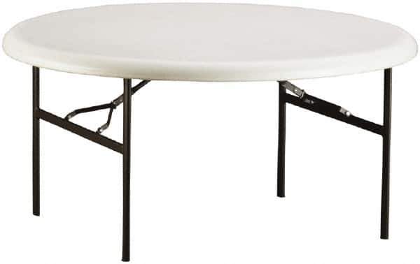 Ability One - 60" Wide x 29" High x 60" Diam, Round Folding Table - Platinum - Apex Tool & Supply