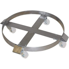 Wesco Industrial Products - 900 Lb Load Capacity, 55 Gal Drum Dolly - 28-1/2" Wide x 6" High, 4 Stainless Steel Wheels - Apex Tool & Supply