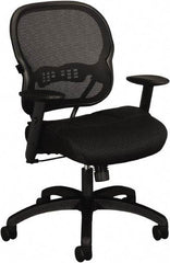 Basyx - 41-3/4" High Mid Back Chair - 27-3/8" Wide x 26-3/8" Deep, Padded Mesh Seat, Black - Apex Tool & Supply