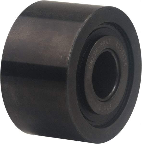 Accurate Bushing - 1" Bore, 3" Roller Diam x 1-3/4" Roller Width, Carbon Steel Plain Yoke Roller - 14,300 Lb Dynamic Load Capacity, 1-13/16" Overall Width - Apex Tool & Supply
