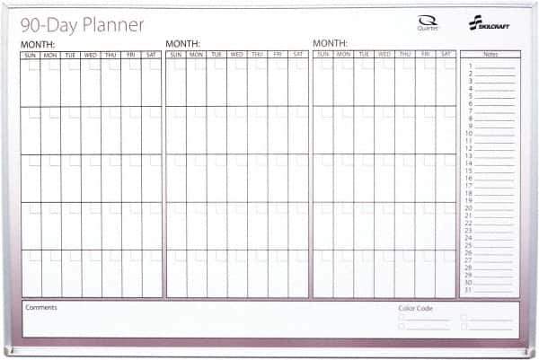 Ability One - 2" High x 27" Wide Dry Erase - Mylar Laminated, 39" Deep, Includes Accessory Tray, Mounting Kit, Instructions & Four Dry Erase Markers (Black, Blue, Green, Red) - Apex Tool & Supply