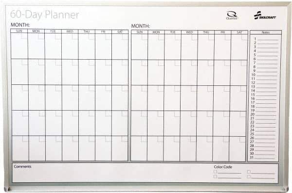 Ability One - 2" High x 26" Wide Dry Erase - Mylar Laminated, 39" Deep, Includes Accessory Tray, Mounting Kit, Instructions & Four Dry Erase Markers (Black, Blue, Green, Red) - Apex Tool & Supply