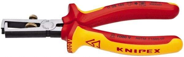 Knipex - 7 AWG to 13/64" Capacity Insulated Wire Stripper - 6-1/4" OAL, 1000 Volt Insulated Handle - Apex Tool & Supply