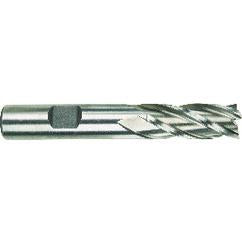 7/8 Dia. x 4-1/8 Overall Length 4-Flute Square End High Speed Steel SE End Mill-Round Shank-Non-Center Cut-Uncoated - Apex Tool & Supply