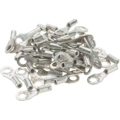 Value Collection - 18-14 AWG Noninsulated Crimp Connection D Shaped Ring Terminal - #6 Stud, Tin Plated Copper Contact - Apex Tool & Supply