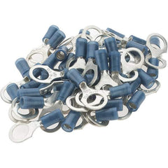 Value Collection - 16-14 AWG Partially Insulated Crimp Connection D Shaped Ring Terminal - 5/16" Stud, Tin Plated Copper Contact - Apex Tool & Supply