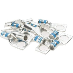 Value Collection - 6 AWG Noninsulated Crimp Connection Square Ring Terminal - 3/8" Stud, 1.39" OAL x 0.6" Wide, Tin Plated Copper Contact - Apex Tool & Supply