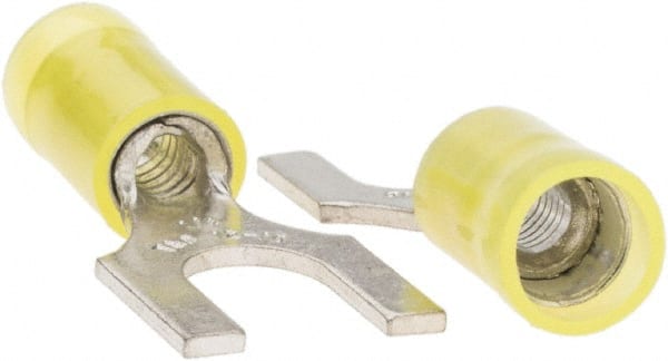 Value Collection - 1/4" Stud, 12 to 10 AWG Compatible, Partially Insulated, Crimp Connection, Standard Fork Terminal - Apex Tool & Supply