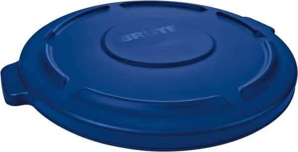 Rubbermaid - Round Lid for Use with 32 Gal Round Trash Cans - Blue, Low-Density Polyethylene, For Brute Trash Cans - Apex Tool & Supply