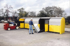 UltraTech - 75 Gal Sump, 9,000 Lb Capacity, 20 Drum, Polyethylene Spill Deck or Pallet - 204" Long x 64" Wide x 88" High, Liftable Fork, Low Profile, 2 x 2 Drum Configuration - Apex Tool & Supply