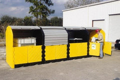 UltraTech - 75 Gal Sump, 9,000 Lb Capacity, 16 Drum, Polyethylene Spill Deck or Pallet - 136" Long x 64" Wide x 88" High, Liftable Fork, Drain Included, Low Profile, 2 x 2 Drum Configuration - Apex Tool & Supply