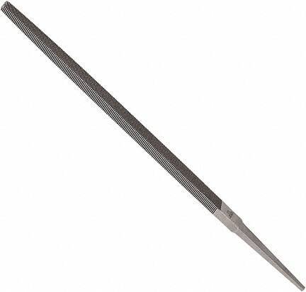 Anglo American - 10" Long, Smooth Cut, Square American-Pattern File - Double Cut, 0.37" Overall Thickness, Tang - Apex Tool & Supply