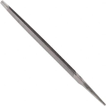 Anglo American - 8" Long, Bastard Cut, Taper American-Pattern File - Single Cut, 0.39" Overall Thickness, Tang - Apex Tool & Supply