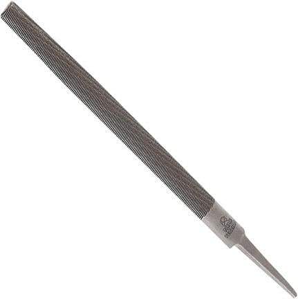 Anglo American - 6" Long, Second Cut, Half Round American-Pattern File - Double Cut, 0.16" Overall Thickness, Tang - Apex Tool & Supply