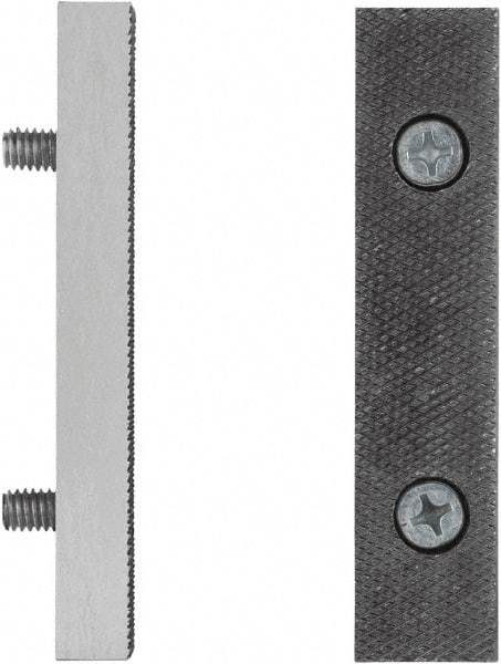 Irwin - 4" Wide x 19mm High x 9.5mm Thick, Flat/No Step Vise Jaw - Fixed Jaw, Compatible with 4" Record Bench Vises - Apex Tool & Supply