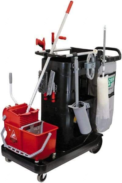 Unger - 35 Gal Plastic Janitor Cart - 22-1/2" Width - Apex Tool & Supply