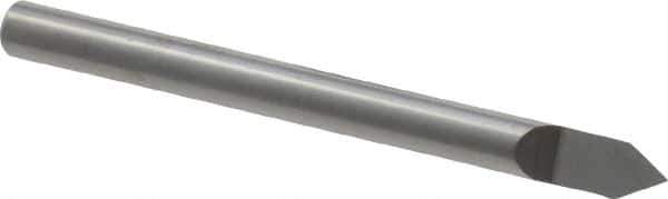 Scientific Cutting Tools - 60° Incl Angle, 1/8" Shank Diam, 2" OAL, 0.005" Cut Diam, Conical Engraving Cutter - 0.103" LOC, 0.005" Tip Diam, Right Hand Cut, Submicron Solid Carbide - Apex Tool & Supply