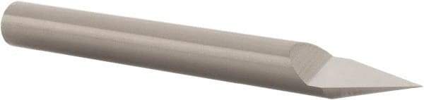 Scientific Cutting Tools - 30° Incl Angle, 1/4" Shank Diam, 2-1/2" OAL, 0.009" Cut Diam, Conical Engraving Cutter - 0.447" LOC, 0.009" Tip Diam, Right Hand Cut, Submicron Solid Carbide, AlTiN+ Finish - Apex Tool & Supply