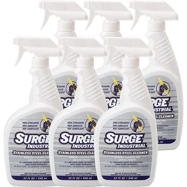 Surge Industrial - 32 fl oz Liquid Stainless Steel Cleaner - Unscented, Spray Bottle Container - Apex Tool & Supply
