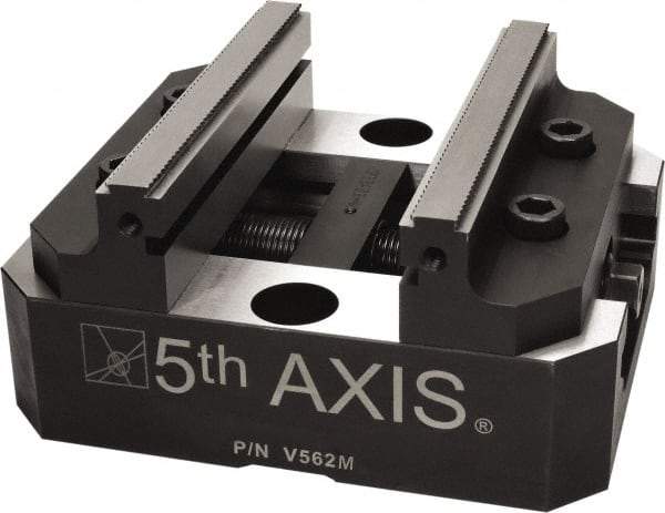 5th Axis - 125mm Jaw Width, 74mm High x 150mm Long x 125mm Wide Vise - For Use with 5 Axis Workholding Systems - Apex Tool & Supply