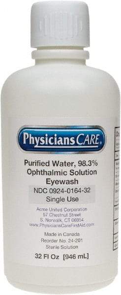 PRO-SAFE - 32 oz, Disposable Eyewash Single Refill Station - Approved by FDA - Apex Tool & Supply
