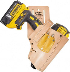 CLC - Drill/Impact Driver Holster with 3 Pockets - Leather, Natural (Color) - Apex Tool & Supply