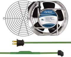 Made in USA - 115 Volts, AC, 240 CFM, Oval Tube Axial Fan Kit - 0.46 Amp Rating, Includes Fan, Fan Filter, 151mm High x 172mm Wide x 51mm Deep, Thermostatically Controlled Fan Cord - Apex Tool & Supply