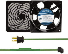 Made in USA - 115 Volts, AC, 103 CFM, Square Tube Axial Fan Kit - 0.26 Amp Rating, 120mm High x 120mm Wide x 38.5mm Deep, Includes Fan, Fan Filter, Thermostatically Controlled Fan Cord - Apex Tool & Supply