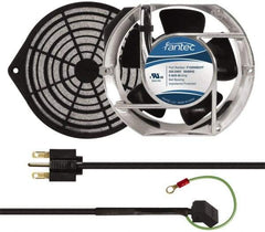 Made in USA - 230 Volts, AC, 240 CFM, Oval Tube Axial Fan Kit - 0.12/0.16 Amp Rating, 151mm High x 172mm Wide x 51mm Deep, Includes Fan, Fan Filter, Fan Cord - Apex Tool & Supply