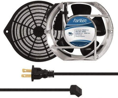 Made in USA - 115 Volts, AC, 240 CFM, Oval Tube Axial Fan Kit - 0.46 Amp Rating, 151mm High x 172mm Wide x 51mm Deep, Includes Fan, Fan Guard, Fan Cord - Apex Tool & Supply