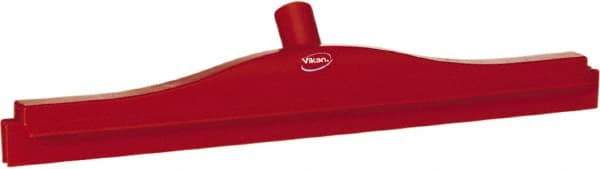 Vikan - 20" Rubber Blade Floor Squeegee - Double Edge, Red, Plastic Holder - Apex Tool & Supply