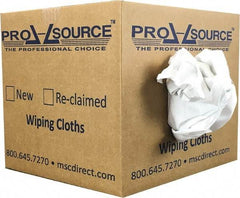PRO-SOURCE - Cotton Reclaimed Rags - White, Sheeting, Lint Free, 10 Lbs. at 3 to 5 per Pound, Box - Apex Tool & Supply