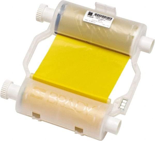 Brady - 4.33" Wide, Yellow & White Resin Ribbon 1 Color Ribbon Cartridge - For BBP30 Label Printer, BBP33 Label Printer, BBP35 Multicolor Sign & Label Printer, BBP37 Color & Cut Sign & Label Printer, BradyPrinter S3100, BBP31 Sign & Label Printer - Apex Tool & Supply
