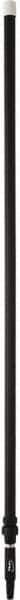 Vikan - 115 x 1-1/4" Aluminum Squeegee Handle - European Threaded Connection, Black, Telescoping - Apex Tool & Supply
