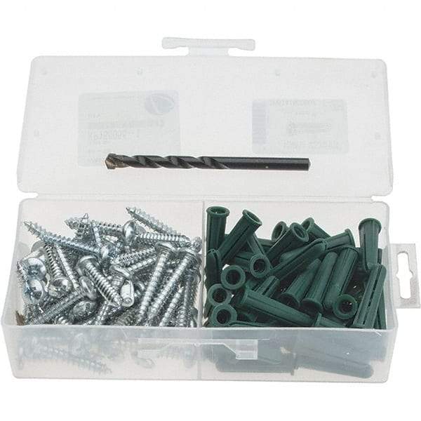 Value Collection - #14 to #16 Screw, 5/16" Diam, 1-1/2" Long, Plug Drywall & Hollow Wall Anchor - Plastic, Use with Concrete/Masonry & Wallboard - Apex Tool & Supply