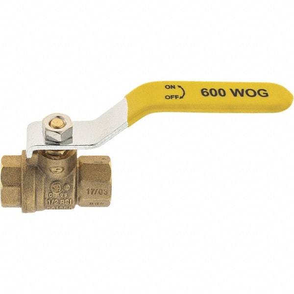 Value Collection - 1/4" Pipe, Brass Full Port Ball Valve - 2 Piece, NPT Ends, Lever Handle, 600 WOG, 150 WSP - Apex Tool & Supply