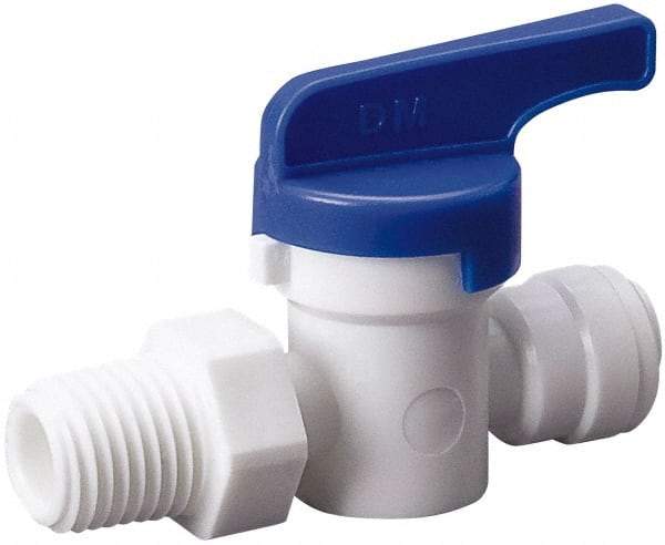 Value Collection - 3/8 x 3/8" Pipe, Full Port, Polysulfone Standard Ball Valve - Inline - Two Way Flow, Push Fit Ends, Lever Handle, 250 WOG, 200 WSP - Apex Tool & Supply