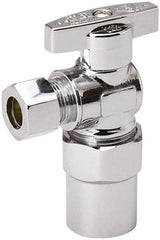 Value Collection - CPVC 1/2 Inlet, 125 Max psi, Chrome Finish, Brass Water Supply Stop Valve - 3/8 Compression Outlet, Angle, Chrome Handle, For Use with Any Water Supply Shut Off Application - Apex Tool & Supply
