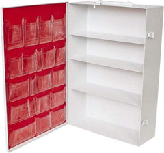 Medique - 15-1/8 Inch Wide x 5-1/8 Inch Deep x 21-1/8 Inch High, Fixed Industrial Empty First Aid Cabinet - Metal, Horizontal, 4 Shelves, White - Apex Tool & Supply