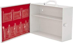 Medique - 15-1/4 Inch Wide x 4-3/4 Inch Deep x 10-1/4 Inch High, Fixed Industrial Empty First Aid Cabinet - Metal, Horizontal, 2 Shelves, White - Apex Tool & Supply