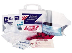 Medique - 13 Piece, Body Fluid Clean-Up First Aid Kit - 6-1/4" Wide x 3" Deep x 6" High, Cardboard - Apex Tool & Supply