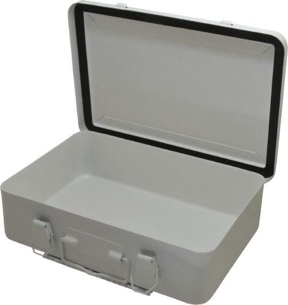 Medique - 9-1/2 Inch Wide x 2-3/4 Inch Deep x 6-3/4 Inch High, Multipurpose, Empty Auto and Travel Kit - Metal, White - Apex Tool & Supply