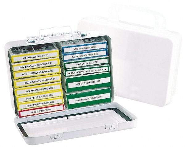 Medique - 14 & 16 Piece, 16 Person, Refill for Industrial First Aid Kit - 9-3/16" Wide x 2-3/4" Deep x 6-1/4" High, Plastic Case - Apex Tool & Supply