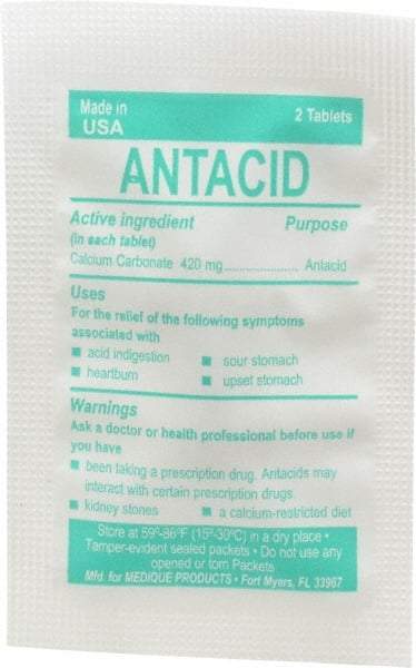 Medique - Mint Flavor Medi-First Antacid Tablets - Antacids & Stomach Relief - Apex Tool & Supply