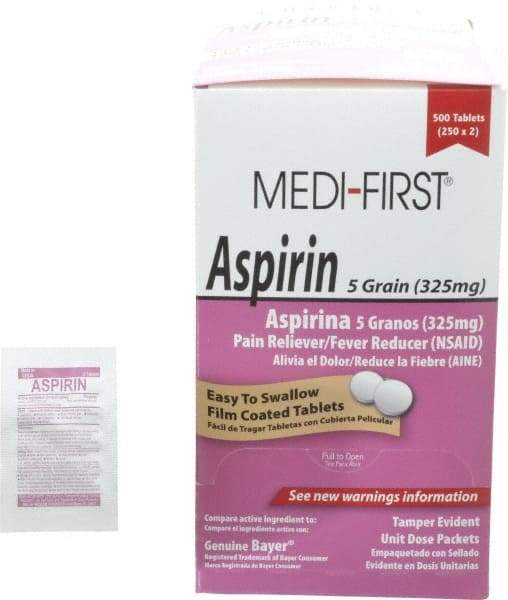 Medique - Medi-First Aspirin Tablets - Headache & Pain Relief - Apex Tool & Supply