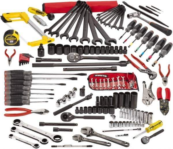 Proto - 141 Piece 1/4, 3/8 & 1/2" Drive Electrician's Tool Set - Comes in Top Chest - Apex Tool & Supply